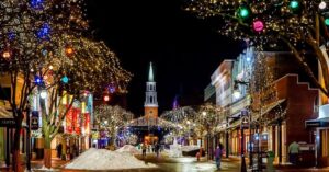 Holiday lights scene Irving, TX | H2O Sprinkler Systems